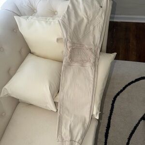 Light Beige Distressed Jogger Pants by Victorious